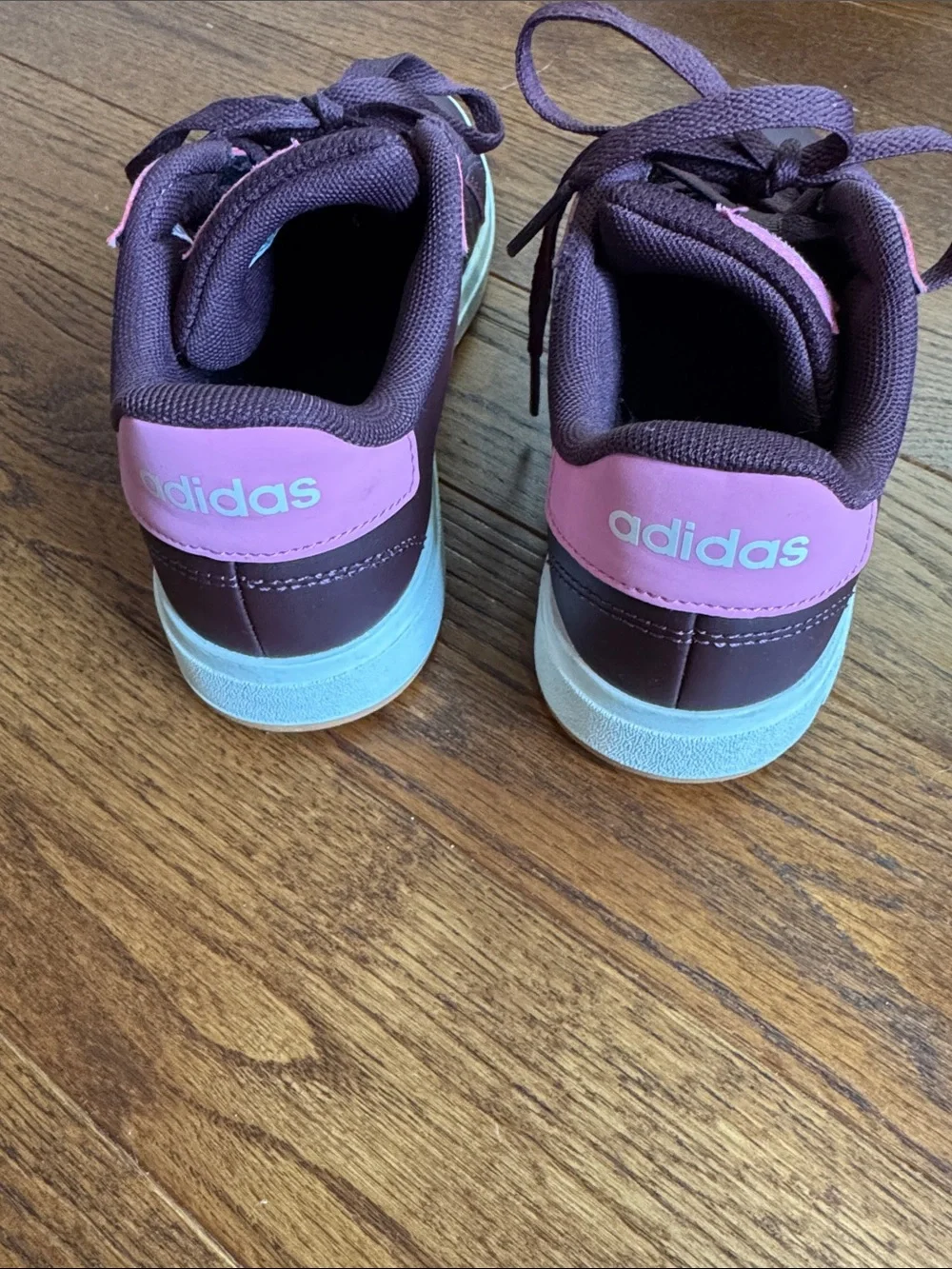 adidas Plum Sneakers with Pink Stripes